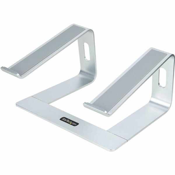 StarTech.com Laptop Stand for Desk, Supports 5kg / 11lb, Aluminum, Silver, Ergonomic Laptop Riser, Portable Laptop Holder for De