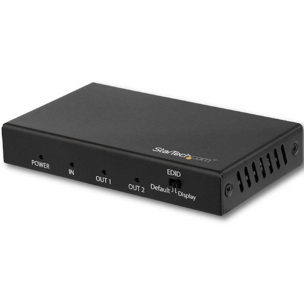 StarTech.com 2 Port HDMI Splitter - 4K 60Hz - 1x2 Way HDMI 2.0 Splitter - HDR - ST122HD218 - Displays the same image with sound on 2 screens - Splits