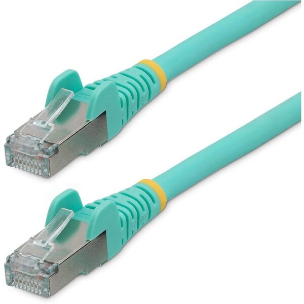 StarTech.com 1.5m CAT6a Ethernet Cable, Aqua Low Smoke Zero Halogen (LSZH) 10 GbE 100W PoE S/FTP Snagless RJ-45 Network Patch Co