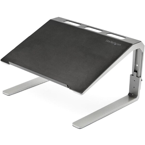 StarTech.com Adjustable Laptop Stand - Heavy Duty Steel & Aluminum - 3 Height Settings - Tilted - Ergonomic Laptop Riser for Des