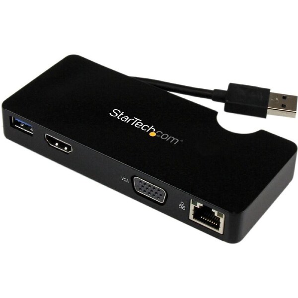 StarTech.com USB3SMDOCKHV USB 3.0 Docking Station for Notebook - Black - 1 Displays Supported - 2048 x 1152 - 2 x USB Ports - 2