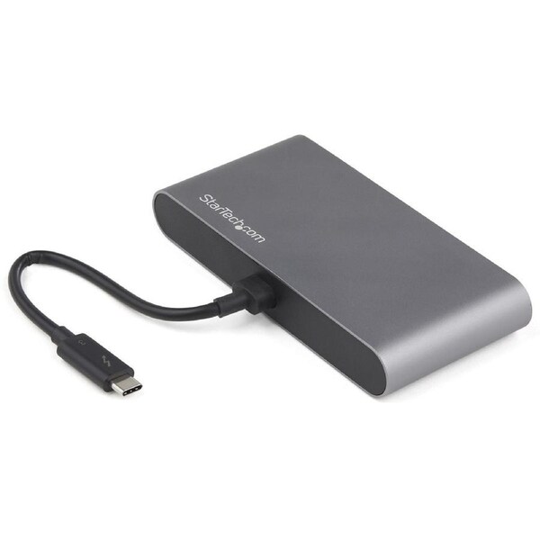 StarTech.com Thunderbolt 3 Docking Station for Notebook - Black, Silver - 2 Displays Supported - 4K - 3840 x 2160 - 1 x USB Type
