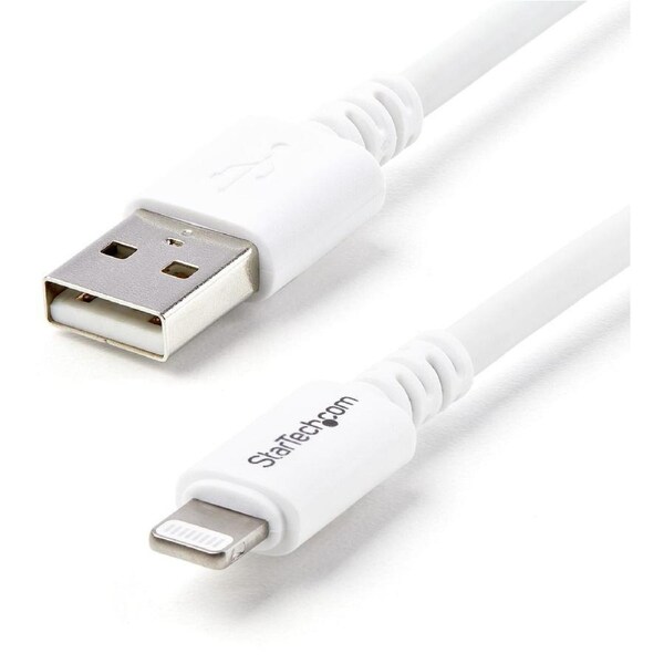 StarTech.com 3m (10ft) Long White Apple 8-pin Lightning Connector to USB Cable for iPhone / iPod / iPad - First End: 1 x USB - Second End: 1 x