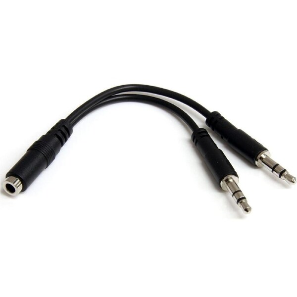 StarTech.com 3.5mm 4 Position to 2x 3 Position 3.5mm Headset Splitter Adapter - F/M - Cable for Audio Device, Headphone, Microph
