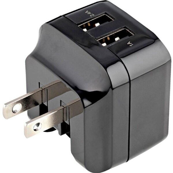 StarTech.com Travel USB Wall Charger - 2 Port - Black - Universal Travel Adapter - International Power Adapter - USB Charger - 1