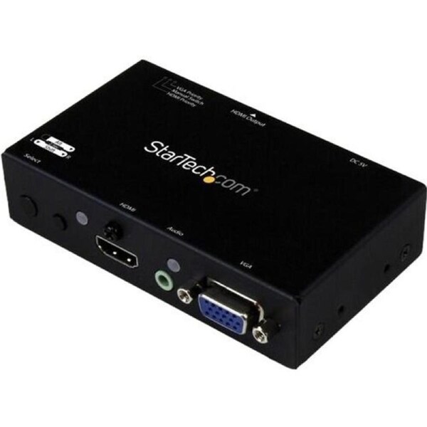 StarTech.com Audio/Video Switchbox - Cable - 1920 x 1200 - WUXGA - 2 Input Device - 1 Display - Projector, Display, Set-top Box, Computer - 1 x HDMI