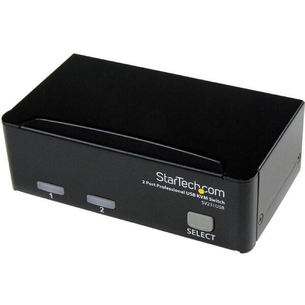 StarTech.com KVM Switchbox - TAA Compliant - 2 Computer(s) - 1 Local User(s) - VGA, SVGA - 1920 x 1440 - 2 x USB - 1 x VGA - Des
