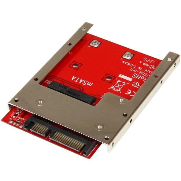 StarTech.com Drive Bay Adapter for 2.5" SATA/600 - Serial ATA/600 Host Interface Internal - Red - TAA Compliant - 1 x SSD Suppor