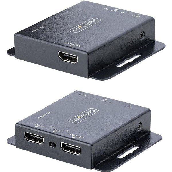 StarTech.com 4K HDMI Extender over CAT6/CAT5 Ethernet Cable, 4K 30Hz or 1080p 60Hz Video Extender, HDMI Transmitter and Receiver