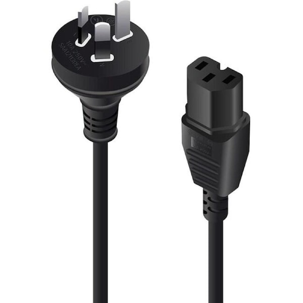 Alogic Standard Power Cord - 2 m - Australia - For Computer, Server - IEC 60320 C15 - 230 V AC / 10 A - Black