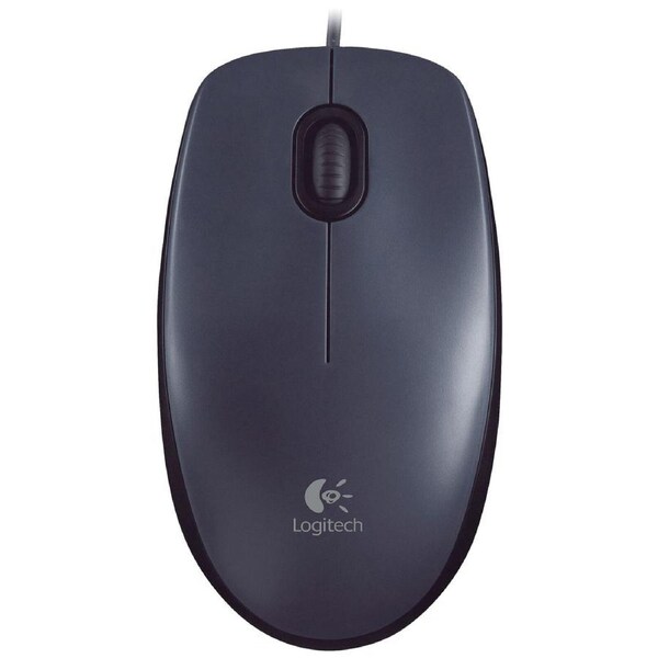 Logitech M90 Mouse - USB - Optical - Black - Cable - 1000 dpi - Scroll Wheel - Symmetrical