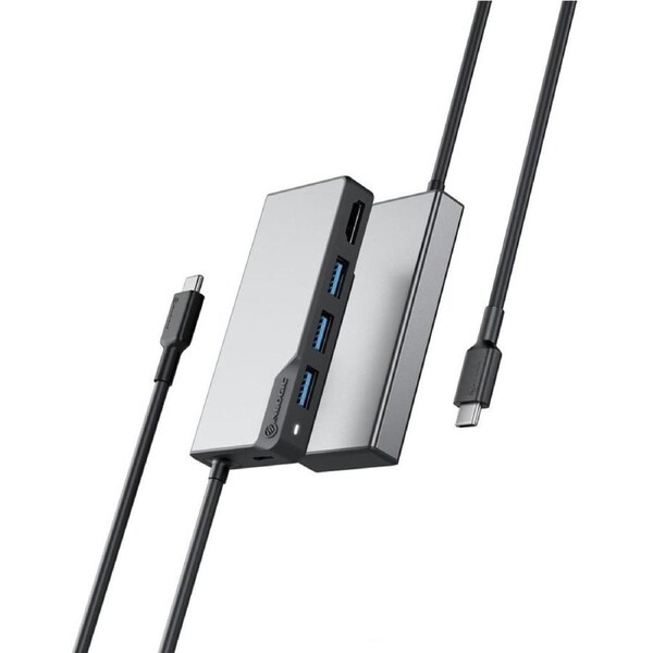 Alogic Fusion CORE USB Type C Docking Station - Space Gray - 1 Displays Supported - 4K - 3840 x 2160 - 4 x USB Ports - 3 x USB 3.0 - 3 x USB Type-A -