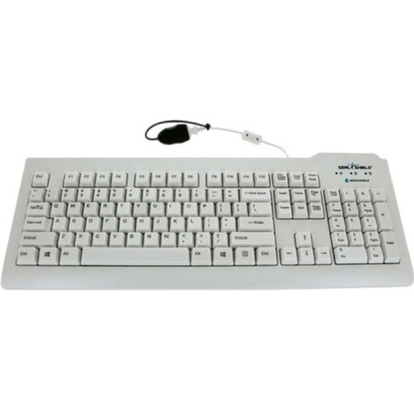 Seal Shield Silver Seal SSWKSV207 Keyboard - Cable Connectivity - USB Interface - English (US) - White - Membrane Keyswitch - PC, Mac