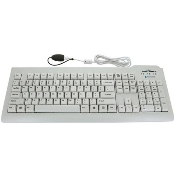 Seal Shield Silver Seal Keyboard - Cable Connectivity - USB Interface - English (US) - White
