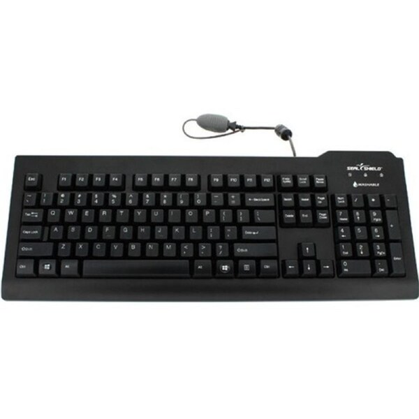 Seal Shield Silver Seal SSKSV207L Keyboard - Cable Connectivity - USB Interface - English (US) - Black - Membrane Keyswitch - Computer