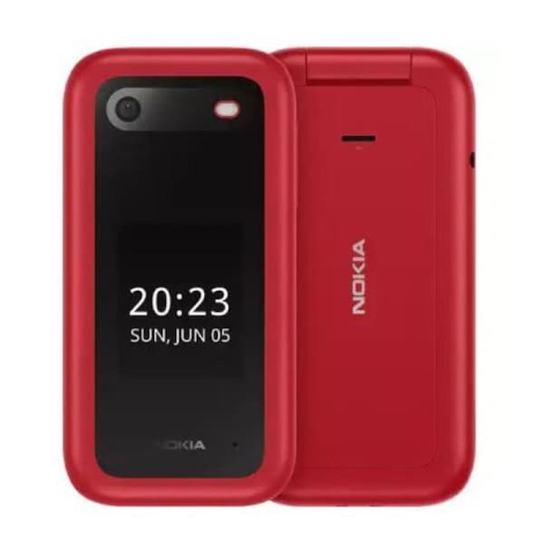 Nokia 2660 Flip 128 MB Feature Phone - 2.8" Flexible Folding Screen TFT LCD QVGA 240 x 320 - Cortex A71 GHz - 48 MB RAM - Series 30+ - 4G - Red - - -