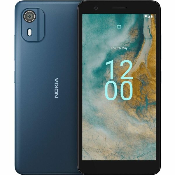 Nokia C02 32 GB Smartphone - 5.4" LCD FWVGA+ 720 x 1440 - Quad-core (4 Core) 1.40 GHz - 2 GB RAM - Android 12 (Go Edition) - 4G - Dark Cyan - Bar - -