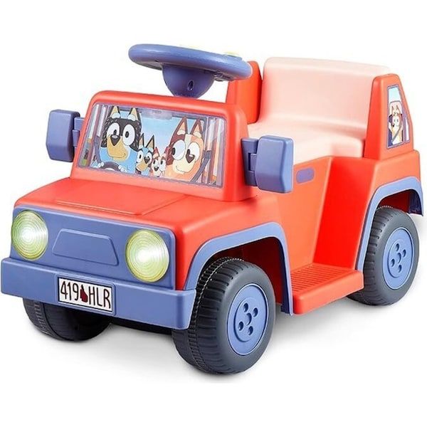 Bluey 6V Interactive Electric Ride On Car Toddlers/Childrens Toy Red/Blue 2y+