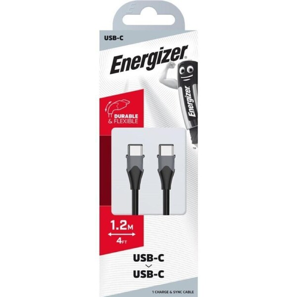 Energizer USB-C to USB-C Black 1.2 Metre