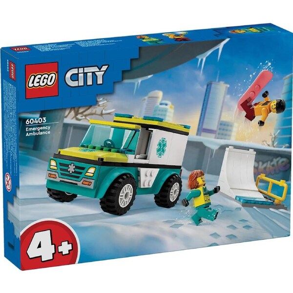Lego City - Emergency Ambulance and Snowboarder