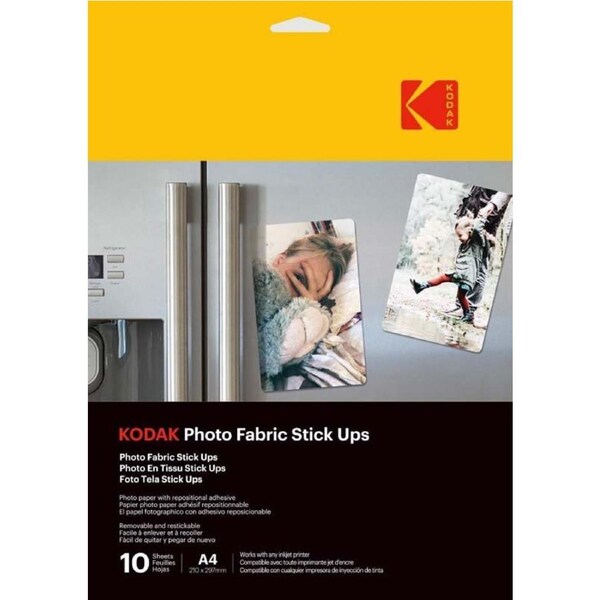 Kodak Photo Paper Fabric Stick Ups A4 10 Sheets