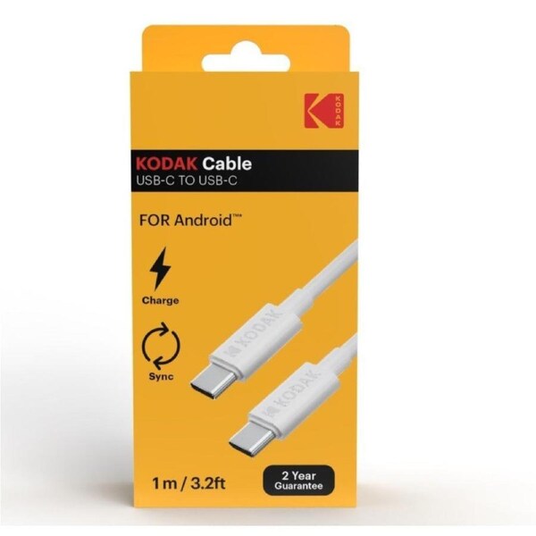 Kodak USB-C to USB-C Cable White 1 Metre