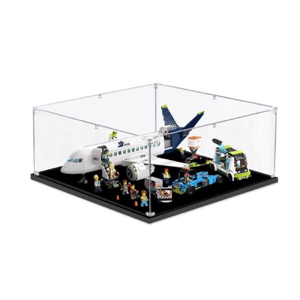 Acrylic Display Case for LEGO 60367 CITY Passenger Airplane Figure Storage Box Dust Proof Glue Free