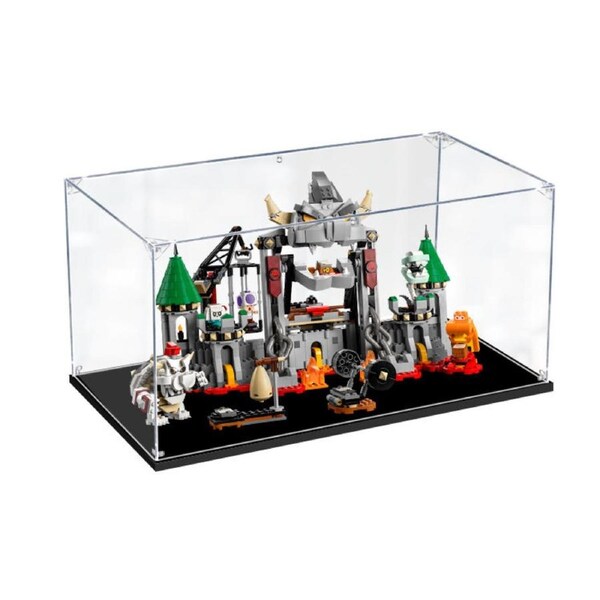 Acrylic Display Case for LEGO 71423 Super Mario Dry Bowser Castle Battle Expansion Set Figure Storage Box Dust Proof Glue Free