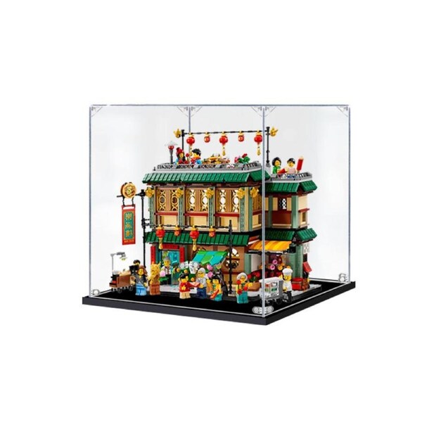 Acrylic Display Case for LEGO 80113 Chinese Luna New Year Family Reunion Celebration Figure Storage Box Dust Proof Glue Free