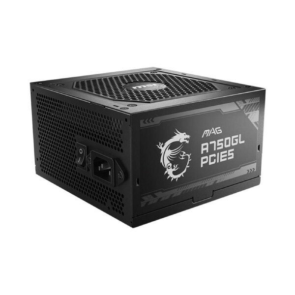 MSI MAG A750GL PCIE5 750W Modular Power Supply, Overflow With Power, 80+ Gold