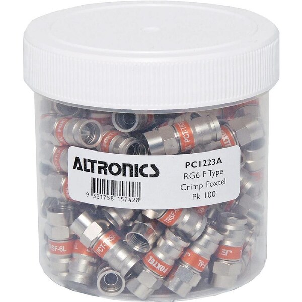 RG6 Coaxial Compression Crimp F Type Foxtel Jar 100pcs