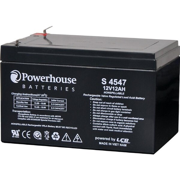 Powerhouse 12V 12Ah Sealed Lead Acid (SLA) Battery 4.8mm/F1