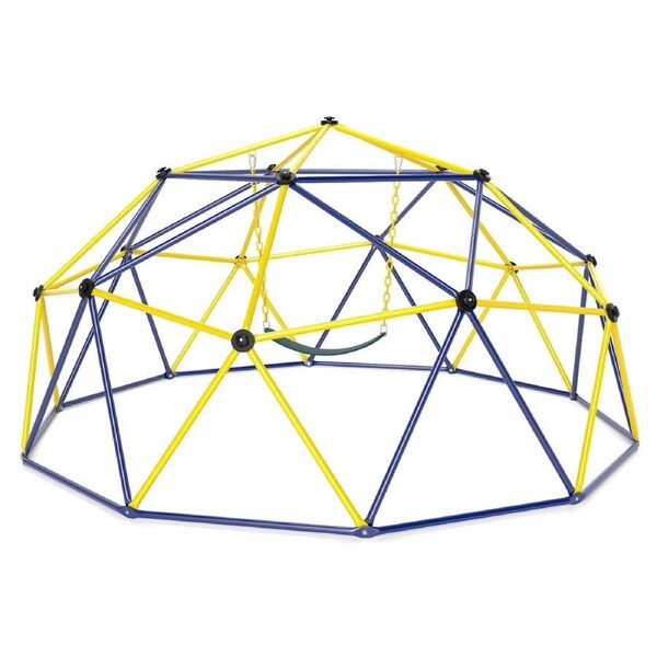 Costway Climb Playset Climbing Dome Swing Set Steel Geometric Climber Frame Outdoor Play Center Playground