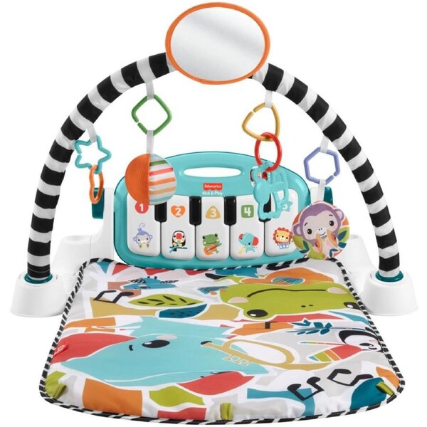 Fisher-Price Glow and Grow Kick & Play Piano Gym - Blue