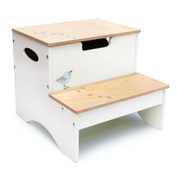 Tender Leaf Toys Forest Wooden Steps Kids Stool/Chair w/ Storage Compartment 3y+