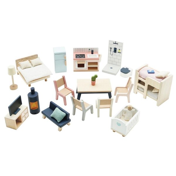 35pc Le Toy Van Daisylane Starter Furniture Kids/Children Wooden Toy Play Set 3+