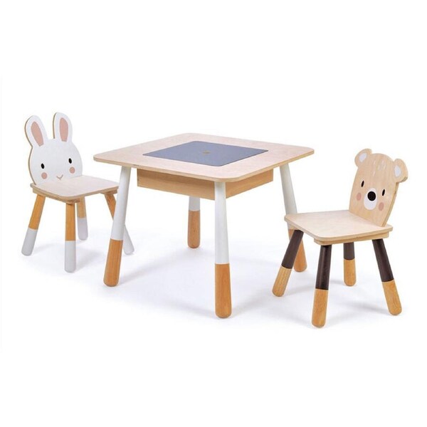 Tender Leaf Toys Forest Wooden Table & Chairs Kids Furniture Pretend Toy Set 3y+