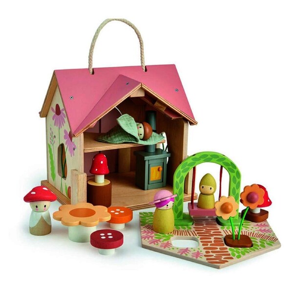 Tender Leaf Toys 42cm Merrywood Rosewood Cottage Wooden Toy Set Kids/Children 3+