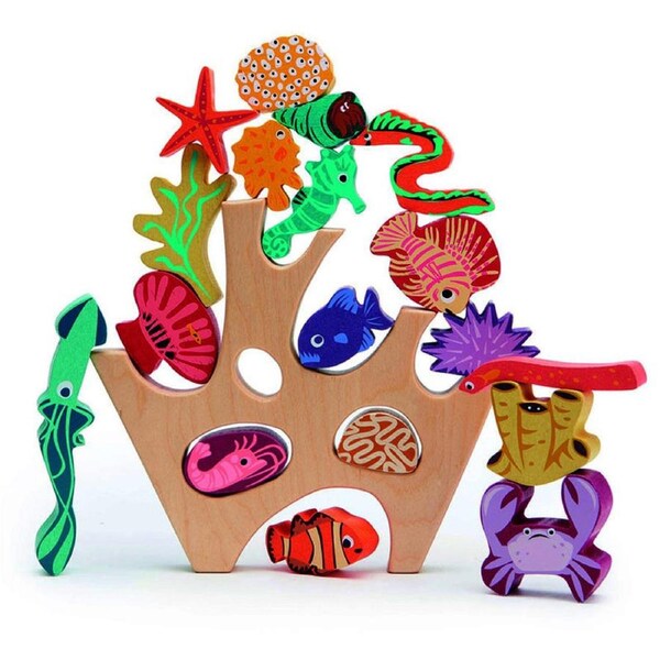 18pc Tender Leaf Toys 30cm Stacking Coral Reef Wooden Toy Set Kids/Toddler 18m+