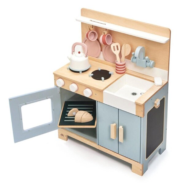 Tender Leaf Toys 52cm Mini Chef Home Kitchen Cooking Wooden Toy Set Kids 3y+