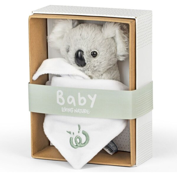 Living Nature 21cm Baby Koala w/ Blanket Kids Animal Play Plush Stuffed Toy Grey