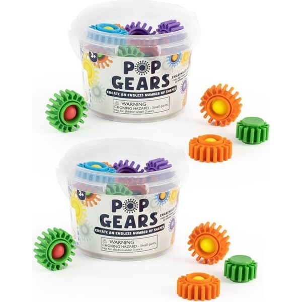 2x Pocket Money Fun 12.5cm Pop Gears Kids/Children Educational Building Play Toy