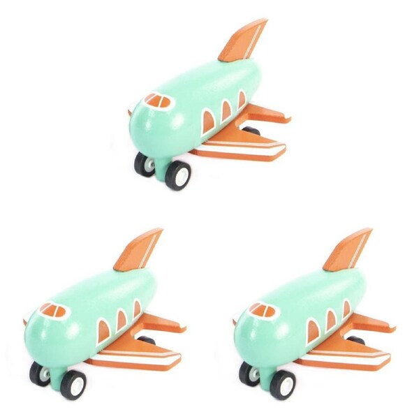 3x Majigg 10cm Mini Airplanes Kids/Children Fun Interactive Wooden Toy Assorted