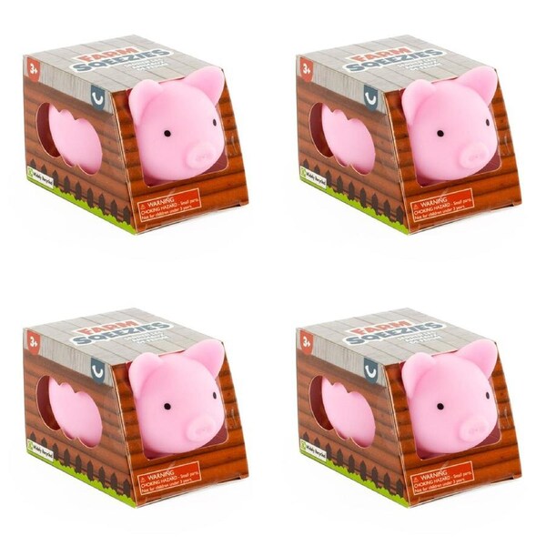 4x Pocket Money Fun Squeezies Farm Animal Kids/Children Interactive Toy Asst 3y+