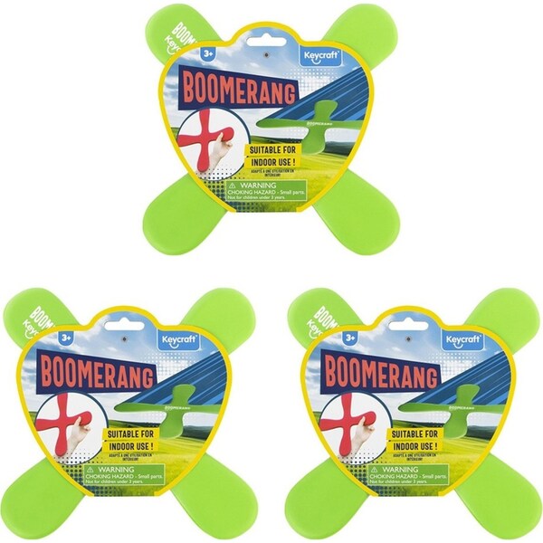 3x Pocket Money Fun 26cm Indoor Boomerang Freesbie Kids/Children Toy Assort 3+