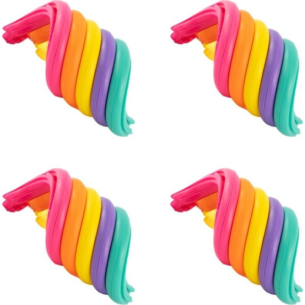 4x Pocket Money Fun 14cm Rainbow Fidget Twister Kids/Children Sensory Toy 3y+