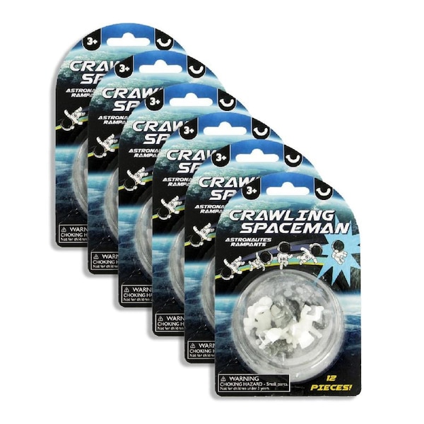 6x 12pc Pocket Money Fun 3cm Crawling Spaceman Astronauts Kids/Children Toy 3y+