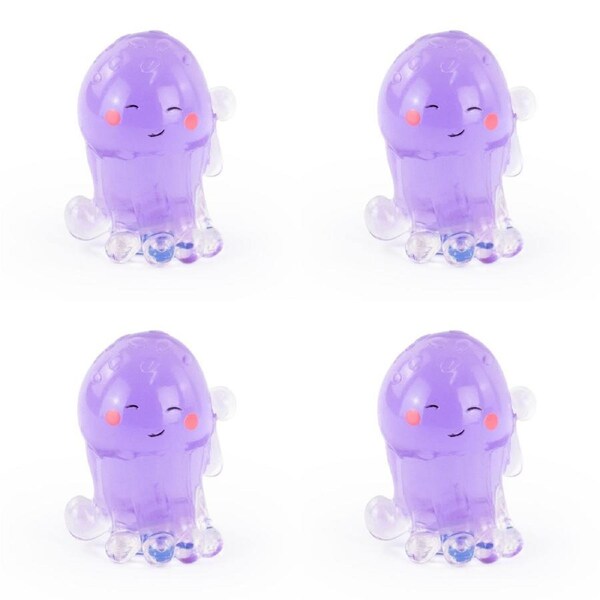4x Pocket Money Fun 7.8cm Squishy Octopus Kids/Children Sensory Toy 3y+ Assorted