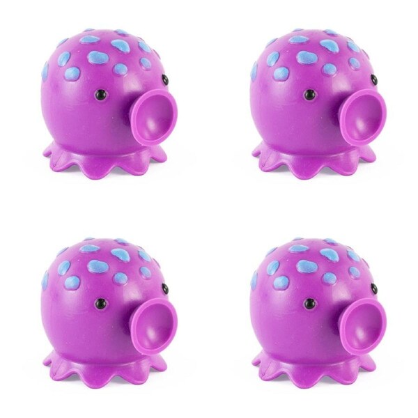 4x Pocket Money Fun 6cm Peek a Boo Octopus Kids/Children Squeeze Toy Assort 3y+