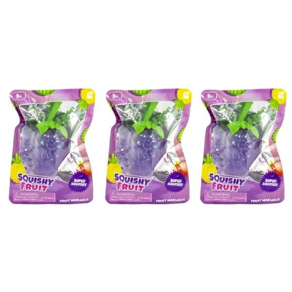 3x Pocket Money Fun Squishy Fruit Kids/Children Stretch Sensory Tactile Toy 3y+